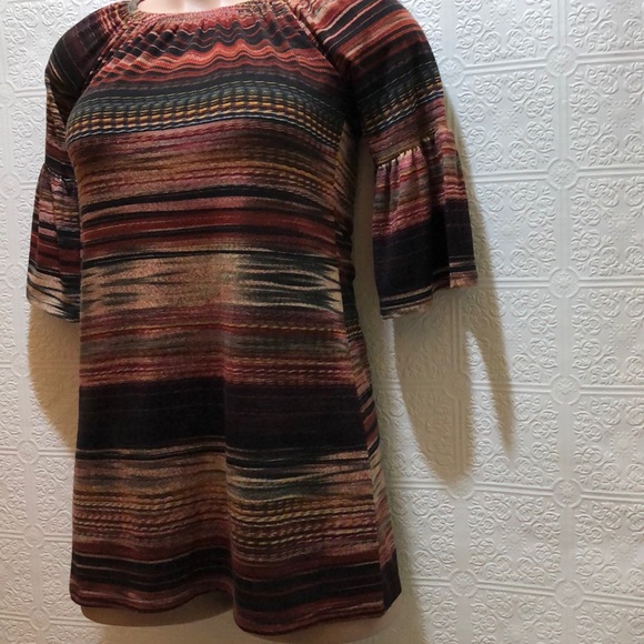 R.Rogue Boho Indie Stripped Dress Small - Picture 2 of 4